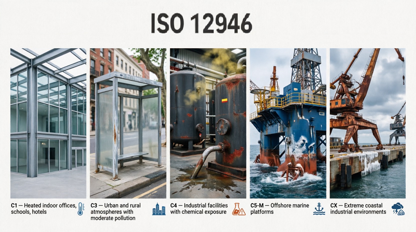 Классификация коррозионных сред по ISO 12944: категории C1-C5 и CX